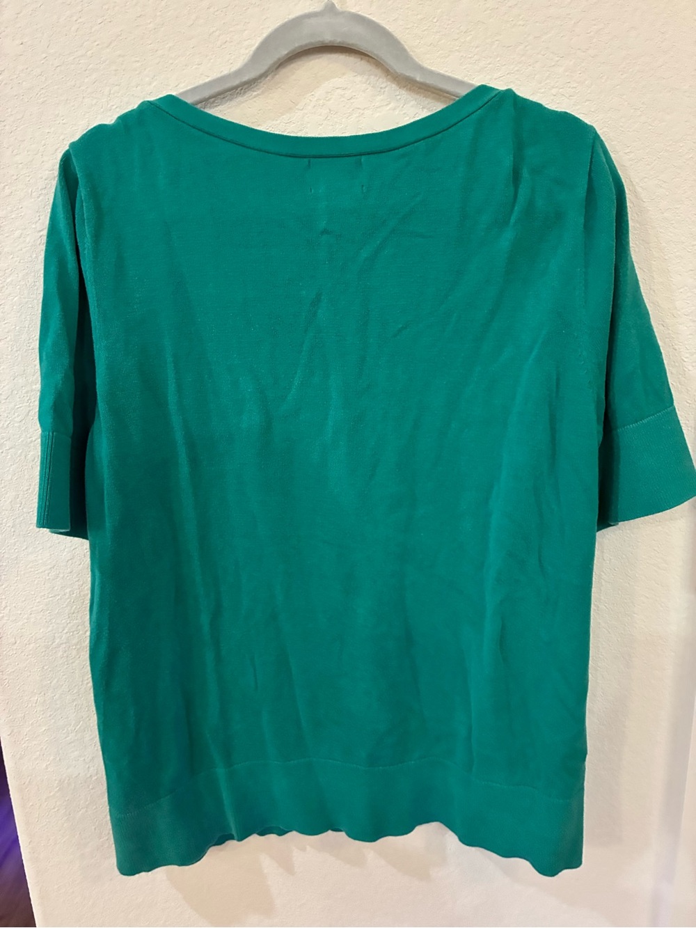Lands' End Women's Kelly Green Short-Sleeve Sweater - Picture 2 of 7